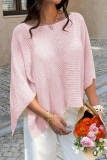 Solid Color Loose Knit T-shirt