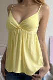 Solid Color Camisole V-neck Vest