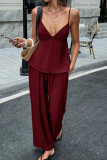 Sleeveless Vest and Wide Leg Pants 2-piece Set