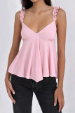 V-neck Ruffled Sleeveless Camisole Vest