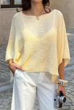 Solid Color Loose Knit T-shirt