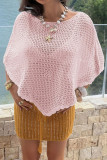 Solid Color Hollow Shawl Knitted T-shirt