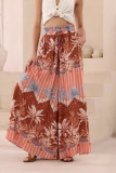Printed Elastic Waist Wide Leg Pants