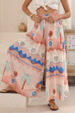 Vacation Style Printed Loose Wide Leg Pants