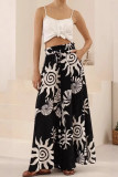 Bohemian Print Elastic Waist Wide Leg Pants