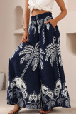 Printed High Elastic Waist Wide Leg Pants