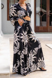 Bohemian Print Elastic Waist Wide Leg Pants