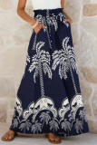 Printed High Elastic Waist Wide Leg Pants