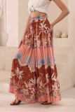 Printed Elastic Waist Wide Leg Pants