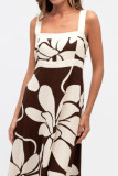 Vacation Style Waist Cinched Sleeveless Dress