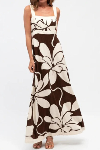 Vacation Style Waist Cinched Sleeveless Dress