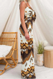 Vacation Style High Waisted Camisole Jumpsuit