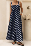 French Polka Dot Printed Sleeveless Vest Dress