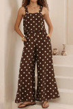 Casual Printed Elastic Waist Sleeveless Jumpsuit
