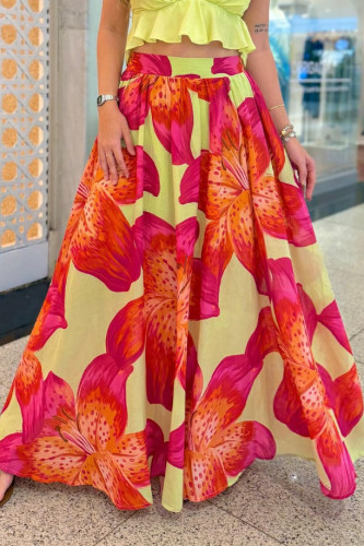 Floral Print Spring Summer New Skirt