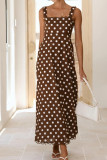 French Polka Dot Printed Sleeveless Vest Dress
