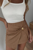 Solid Color Metal Twisted Irregular Shorts