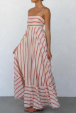 Striped Printed High Waisted Camisole Dress
