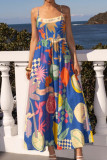 Geometric Graffiti Printed Waist Cinching Dress