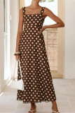 French Polka Dot Printed Sleeveless Vest Dress