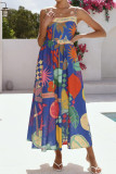 Geometric Graffiti Printed Waist Cinching Dress