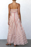 Striped Printed High Waisted Camisole Dress