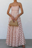 Striped Printed High Waisted Camisole Dress