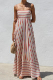 Striped Printed High Waisted Camisole Dress