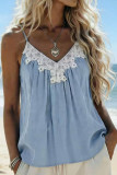 V-neck Lace Camisole Beach Vacation Style Vest