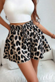 High Elastic Waist Printed Casual Shorts