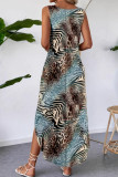 V-neck Loose Tie Dye Printed Dress