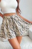 High Elastic Waist Printed Casual Shorts