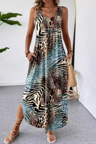 V-neck Loose Tie Dye Printed Dress