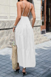 V-neck Sleeveless Backless Waist Cinched Dress