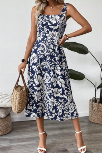 Floral Print Camisole Backless Sleeveless Dress