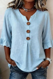 V-neck Seven Quarter Sleeve T-shirt