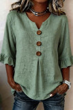 V-neck Seven Quarter Sleeve T-shirt