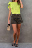 Retro Camouflage Printed Denim Shorts