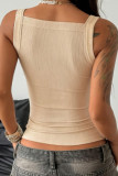 Adjustable Shoulder Strap Sleeveless Solid Color Vest