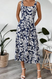 Floral Print Camisole Backless Sleeveless Dress