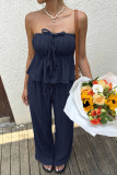 Strapless Vest Wide Leg Pants 2-piece Set