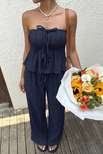 Strapless Vest Wide Leg Pants 2-piece Set