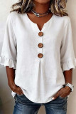 V-neck Seven Quarter Sleeve T-shirt