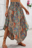 Bohemian Ethnic Style Irregular High Waisted Skirt