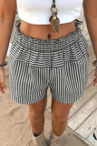 Striped Printed High Elastic Waist Shorts