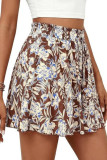 Floral Print High Elastic Waist Shorts