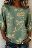 Floral Loose Seven Quarter Sleeved Shirt