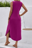 V-neck Sleeveless Beach Pocket Dress