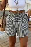 Striped Printed High Elastic Waist Shorts