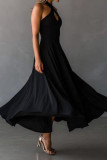 Retro Backless Halter Neck Sleeveless Dress